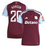 AVFC aston villa wsl adidas home shirt 2024-25 – womens with hanson 20 printing Collection | Official Aston Villa Kits and Apparel
