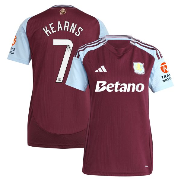 AVFC aston villa wsl adidas home shirt 2024-25 – womens with kearns 7 printing Collection | Official Aston Villa Kits and Apparel
