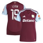 AVFC aston villa wsl adidas home shirt 2024-25 – womens with leon 19 printing Collection | Official Aston Villa Kits and Apparel