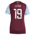AVFC aston villa wsl adidas home shirt 2024-25 – womens with leon 19 printing Collection | Official Aston Villa Kits and Apparel