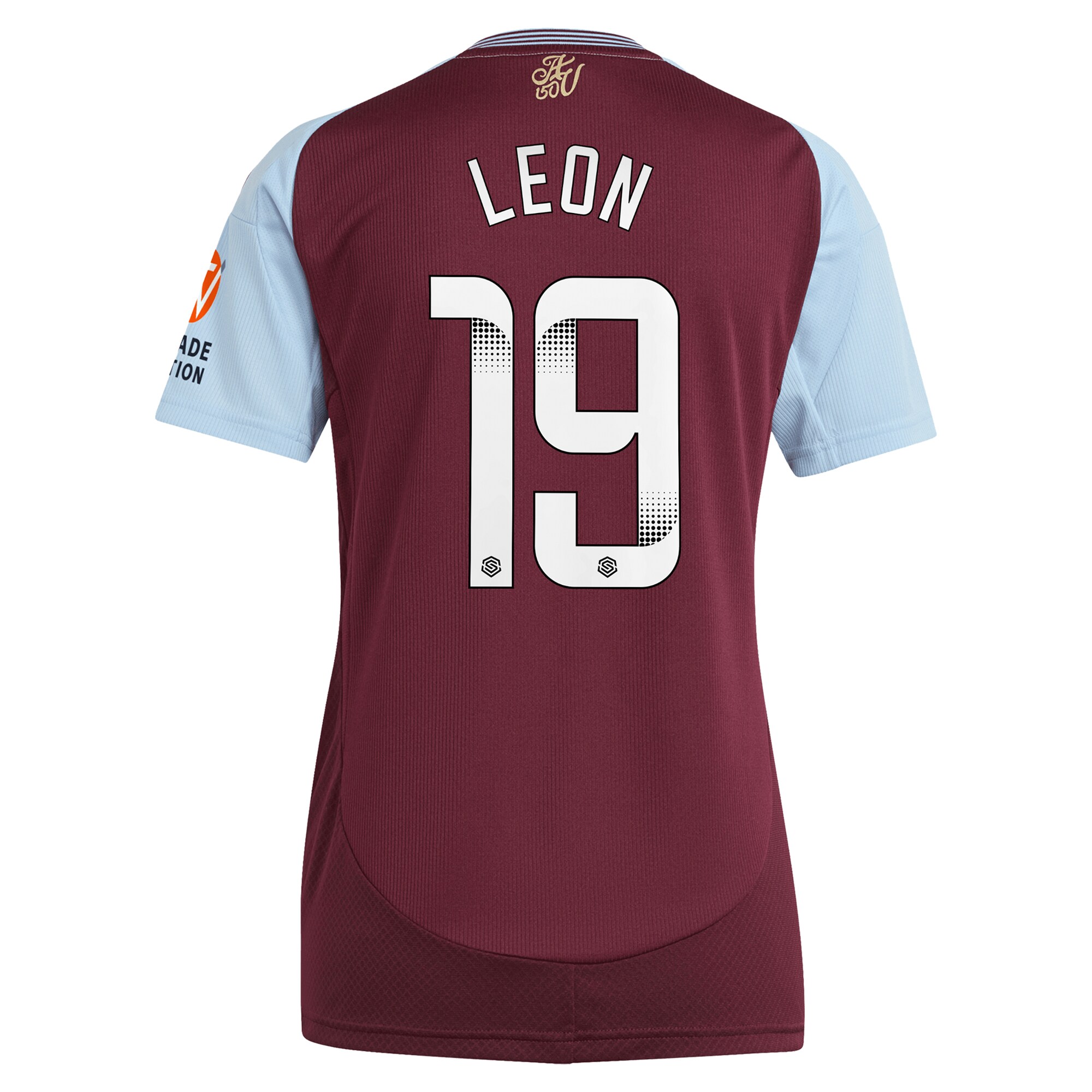 AVFC aston villa wsl adidas home shirt 2024-25 – womens with leon 19 printing Collection | Official Aston Villa Kits and Apparel