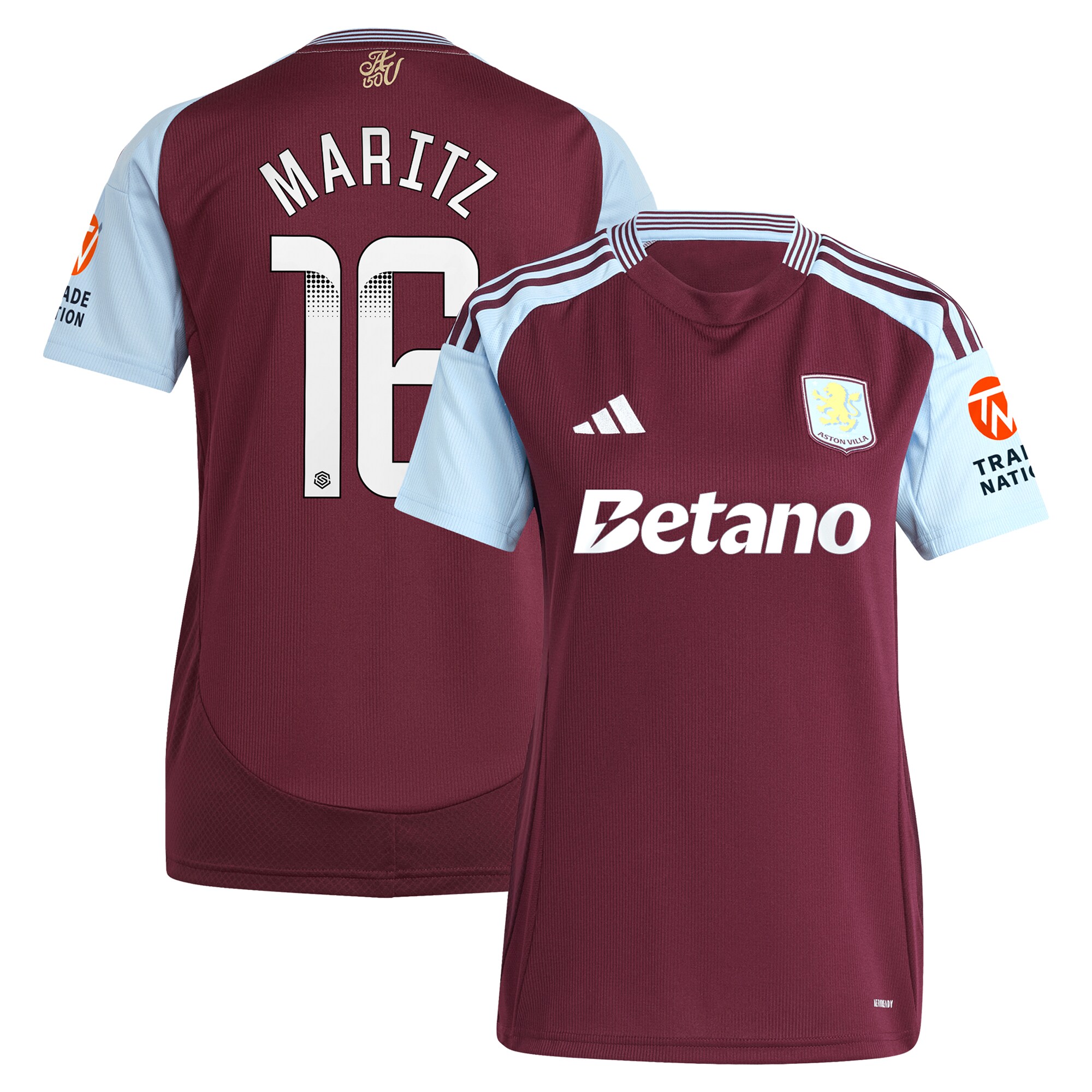 AVFC aston villa wsl adidas home shirt 2024-25 – womens with maritz 26 printing Collection | Official Aston Villa Kits and Apparel