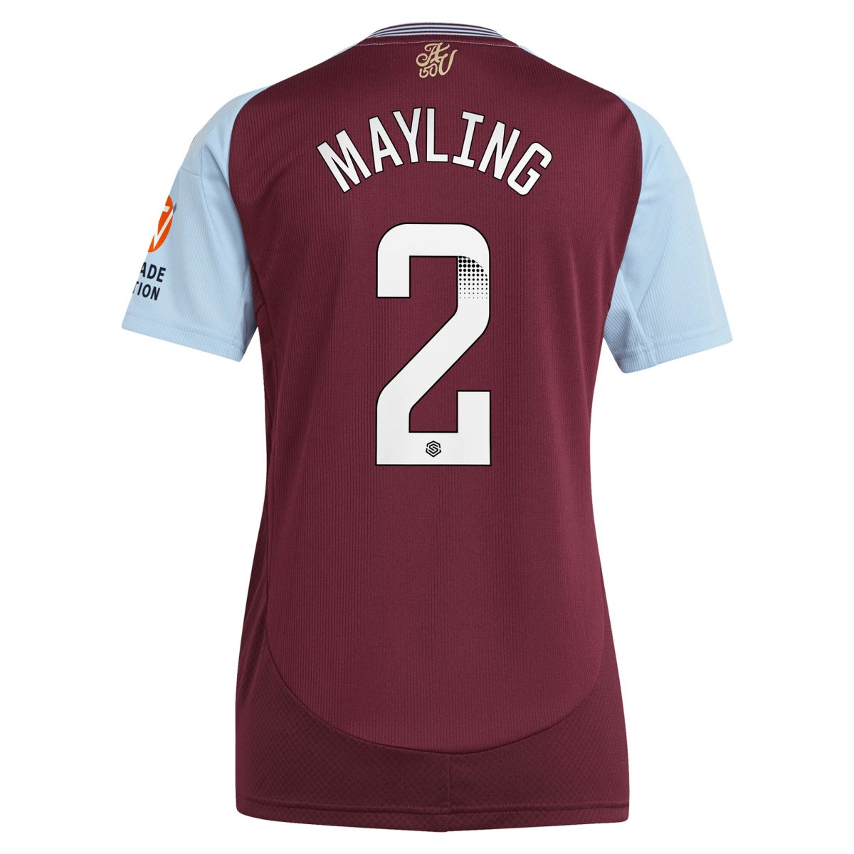 AVFC aston villa wsl adidas home shirt 2024-25 – womens with mayling 2 printing Collection | Official Aston Villa Kits and Apparel