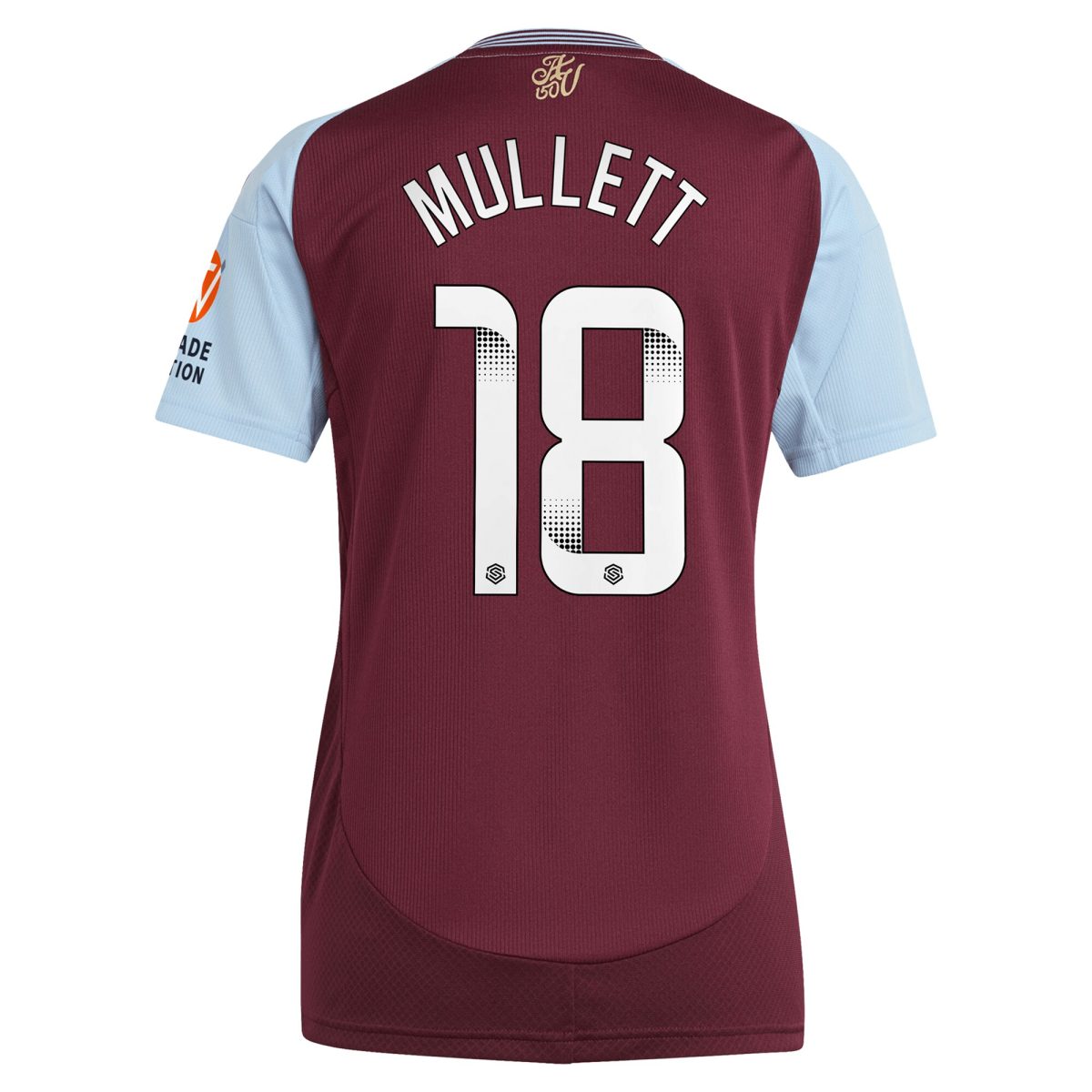 AVFC aston villa wsl adidas home shirt 2024-25 – womens with mullett 18 printing Collection | Official Aston Villa Kits and Apparel