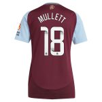 AVFC aston villa wsl adidas home shirt 2024-25 – womens with mullett 18 printing Collection | Official Aston Villa Kits and Apparel