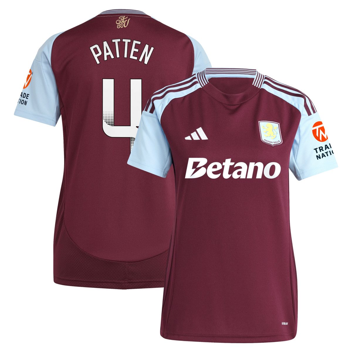 AVFC aston villa wsl adidas home shirt 2024-25 – womens with patten 4 printing Collection | Official Aston Villa Kits and Apparel
