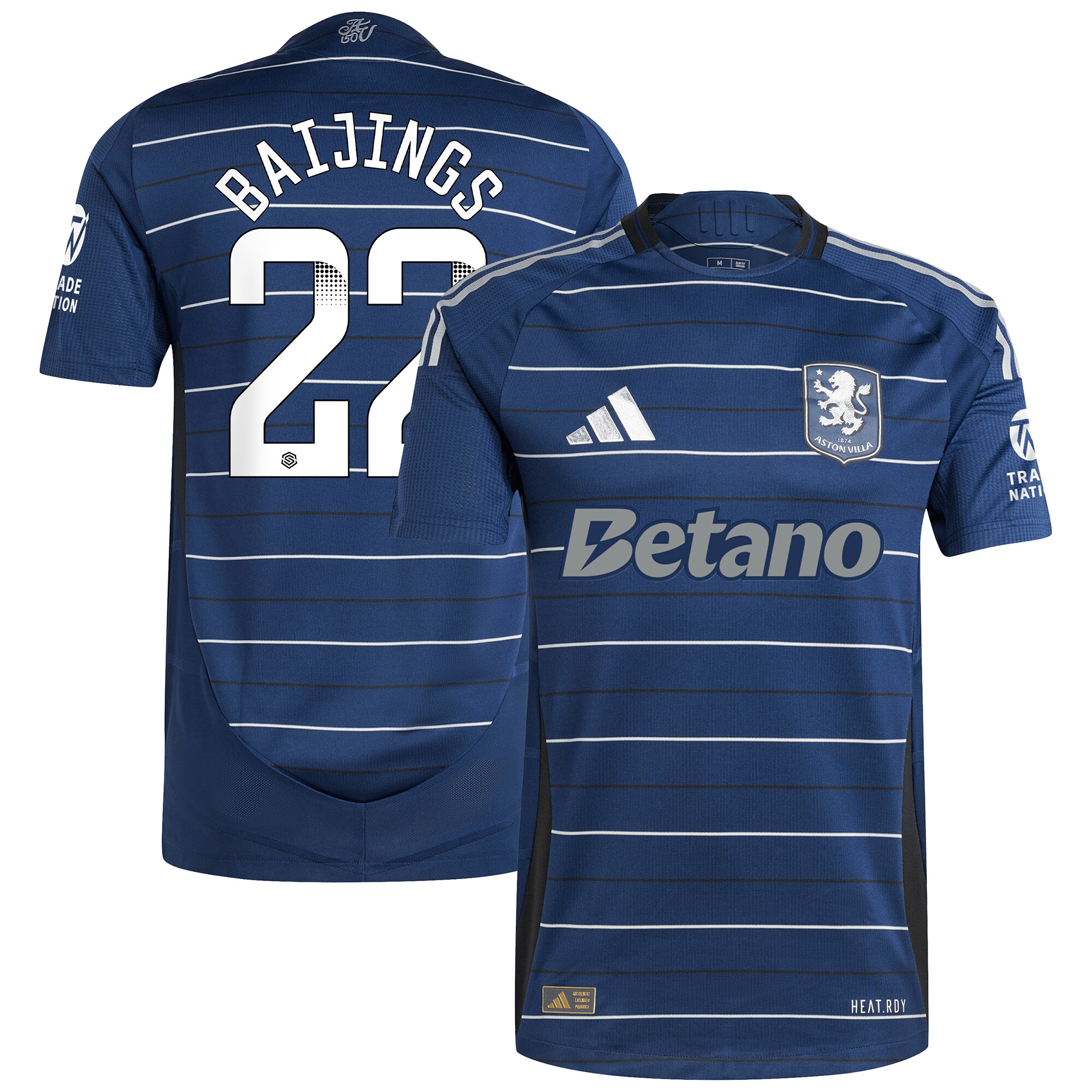 AVFC aston villa wsl adidas third authentic shirt 2024-25 with baijings 22 printing Collection | Official Aston Villa Kits and Apparel