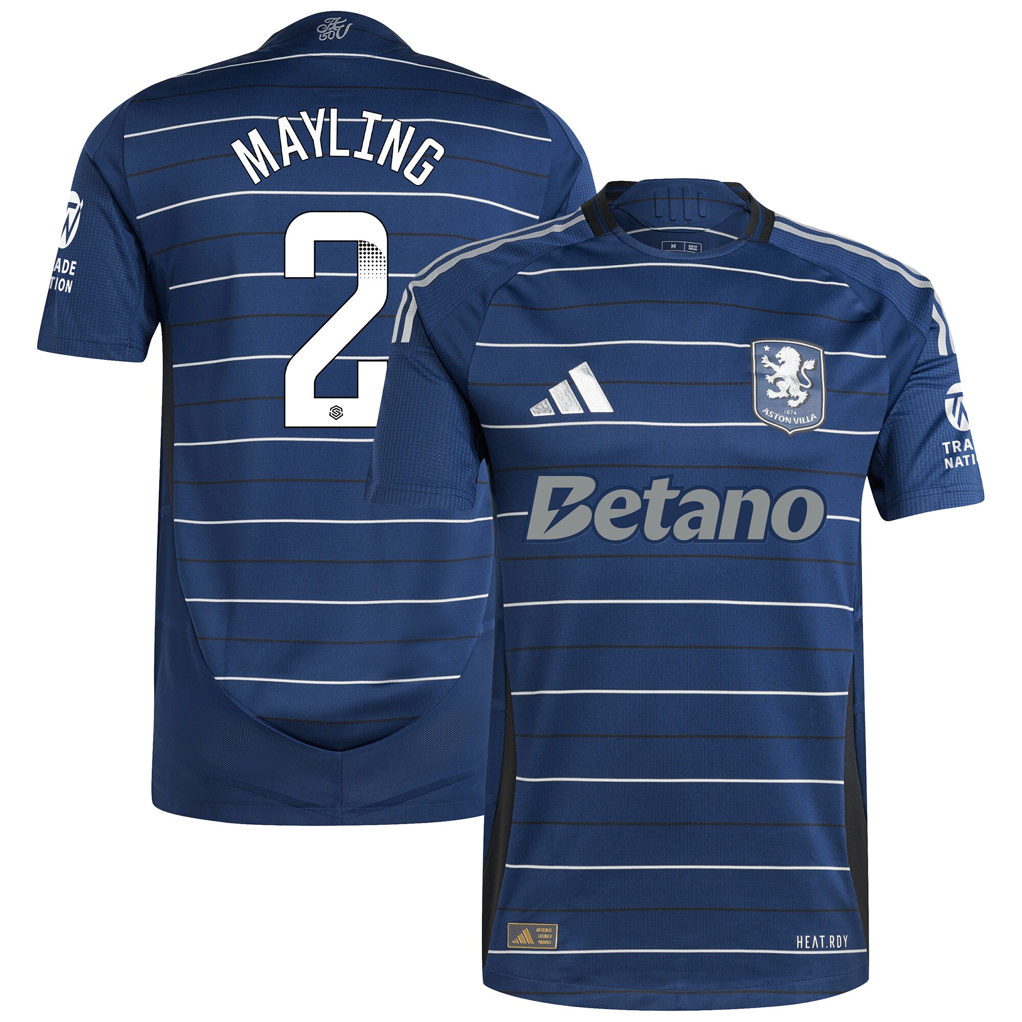AVFC aston villa wsl adidas third authentic shirt 2024-25 with mayling 2 printing Collection | Official Aston Villa Kits and Apparel