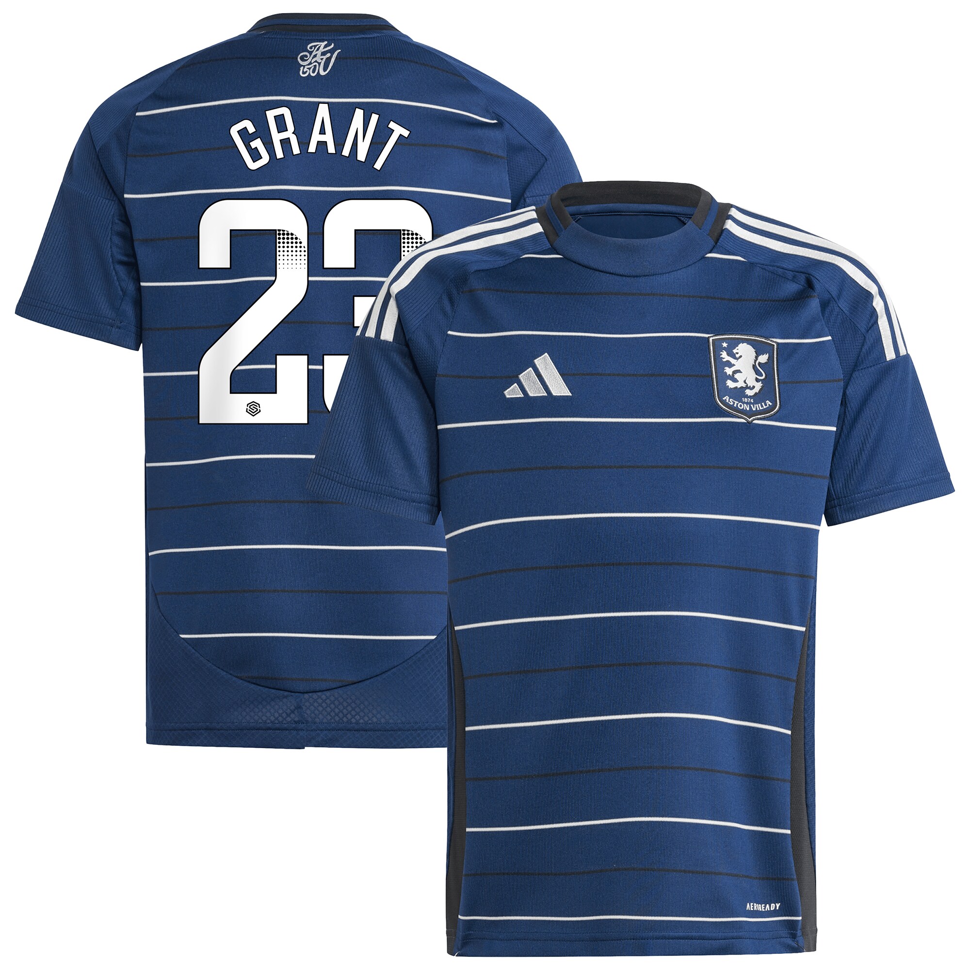 AVFC aston villa wsl adidas third shirt 2024-25 – kids with grant 23 printing Collection | Official Aston Villa Kits and Apparel