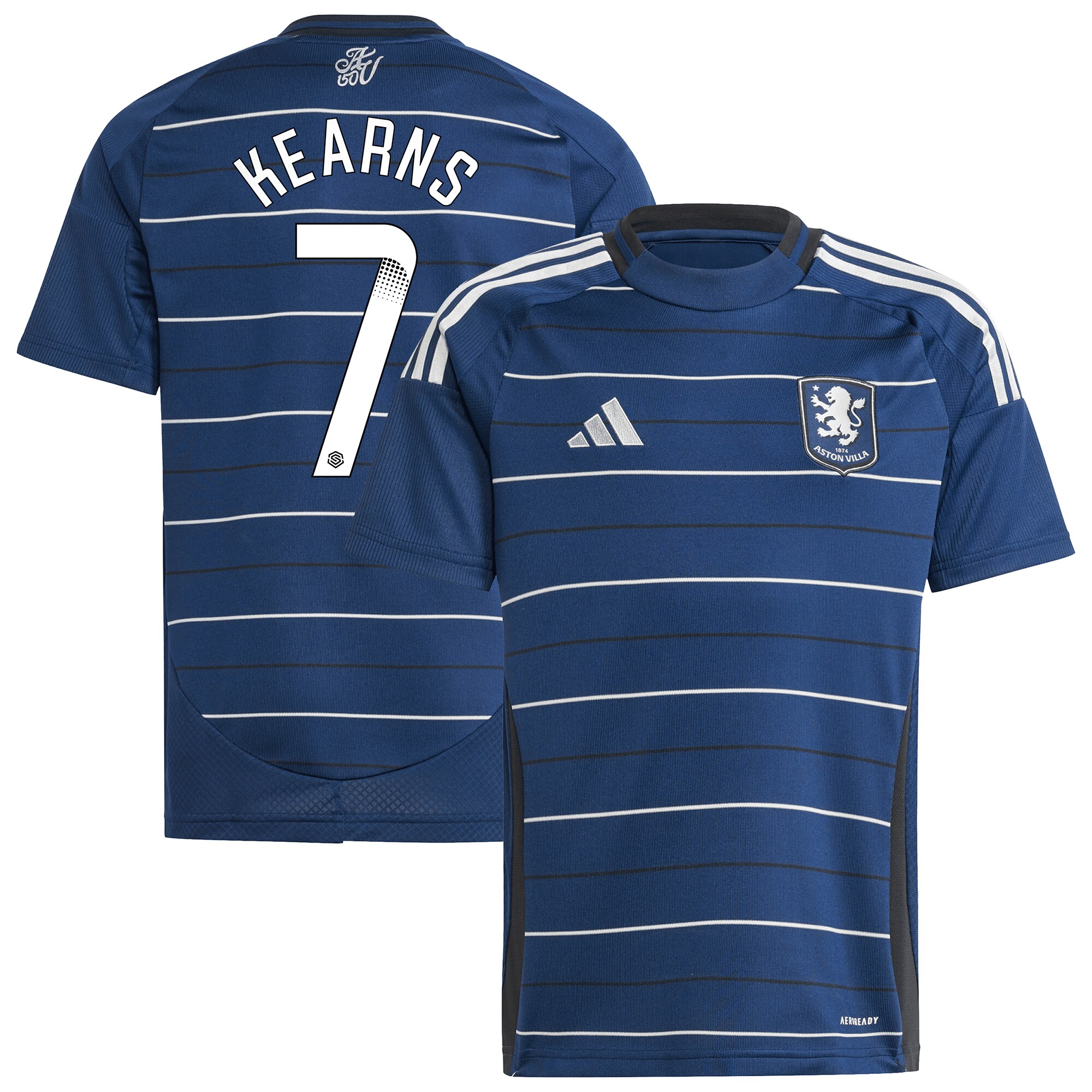 AVFC aston villa wsl adidas third shirt 2024-25 – kids with kearns 7 printing Collection | Official Aston Villa Kits and Apparel