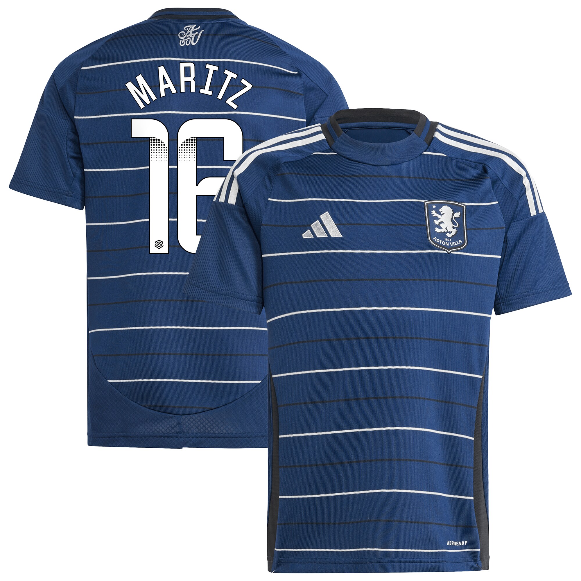 AVFC aston villa wsl adidas third shirt 2024-25 – kids with maritz 16 printing Collection | Official Aston Villa Kits and Apparel