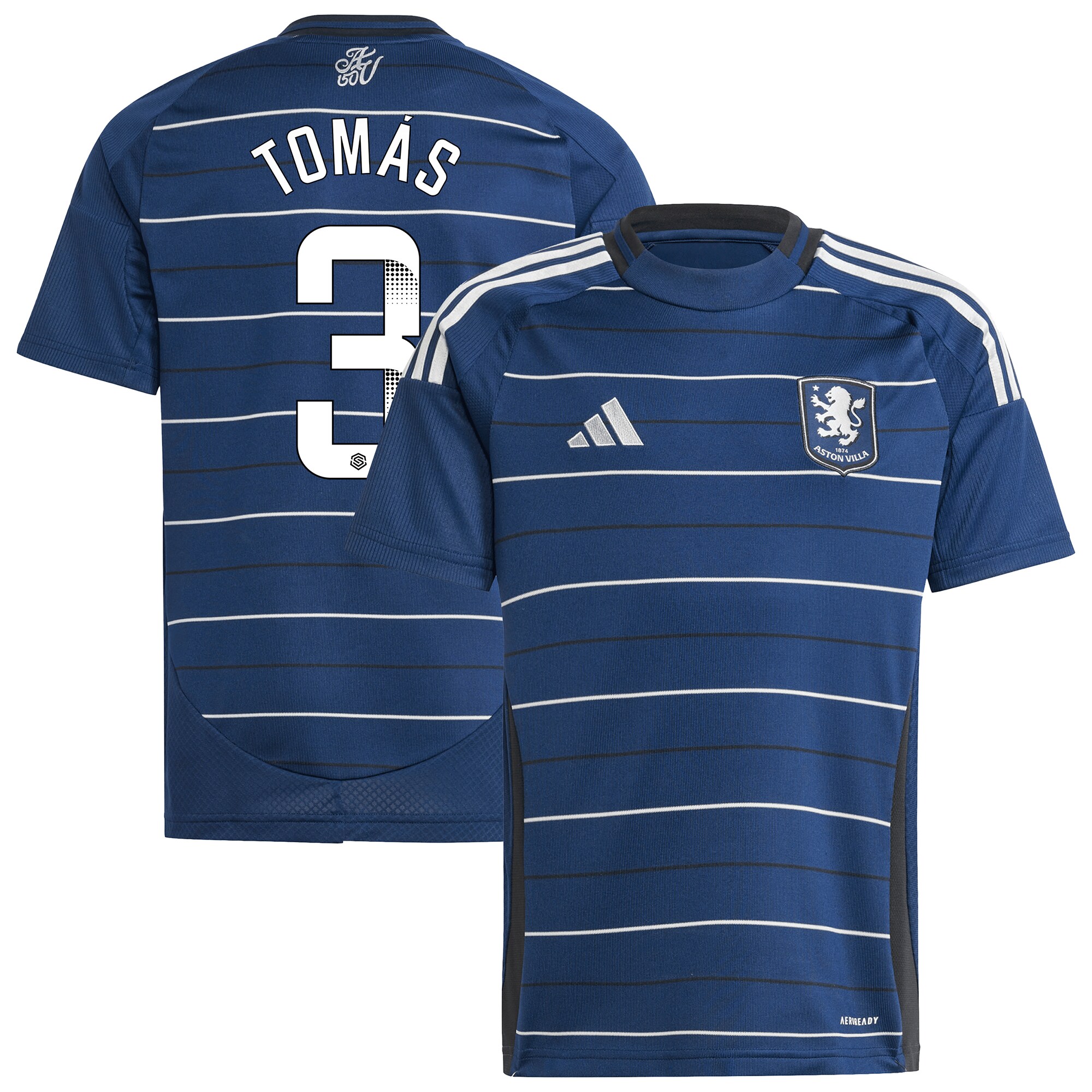 AVFC aston villa wsl adidas third shirt 2024-25 – kids with tomás 3 printing Collection | Official Aston Villa Kits and Apparel
