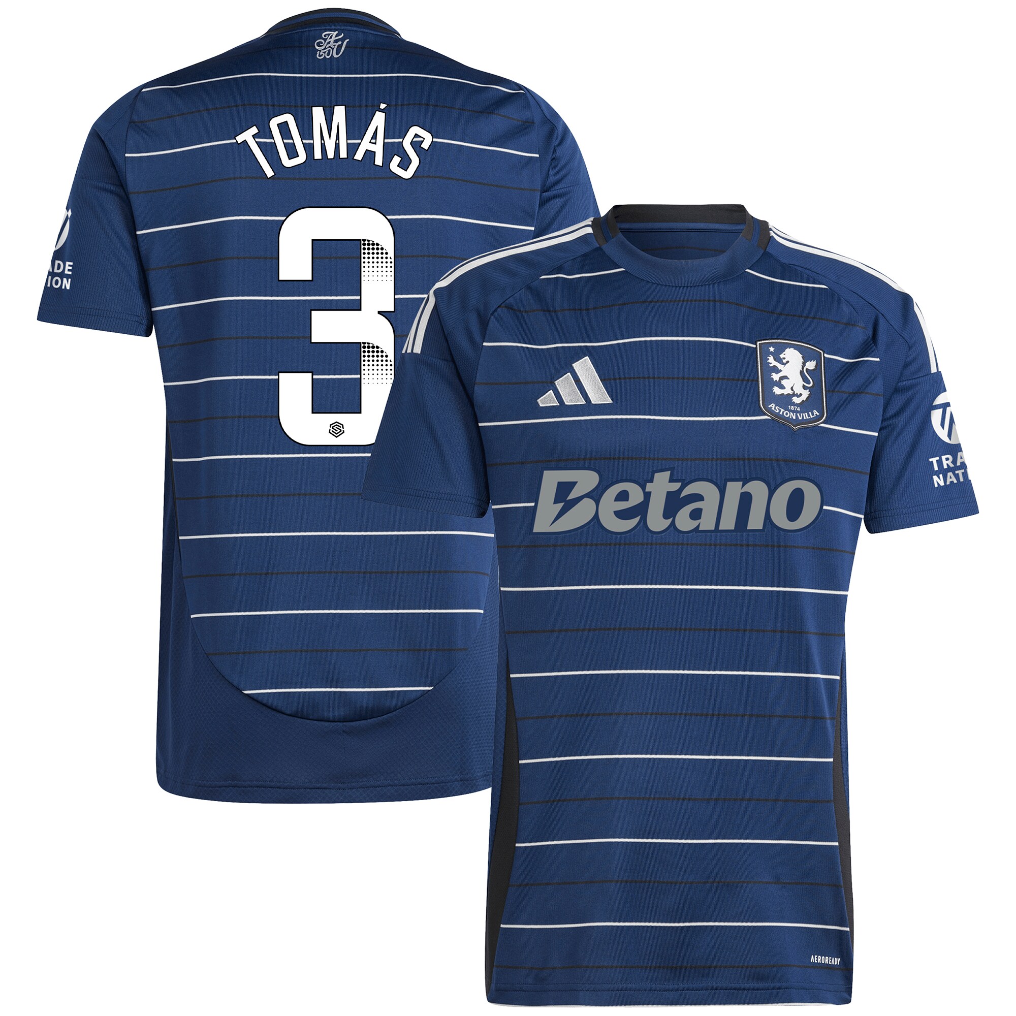 AVFC aston villa wsl adidas third shirt 2024-25 with tomás 3 printing Collection | Official Aston Villa Kits and Apparel