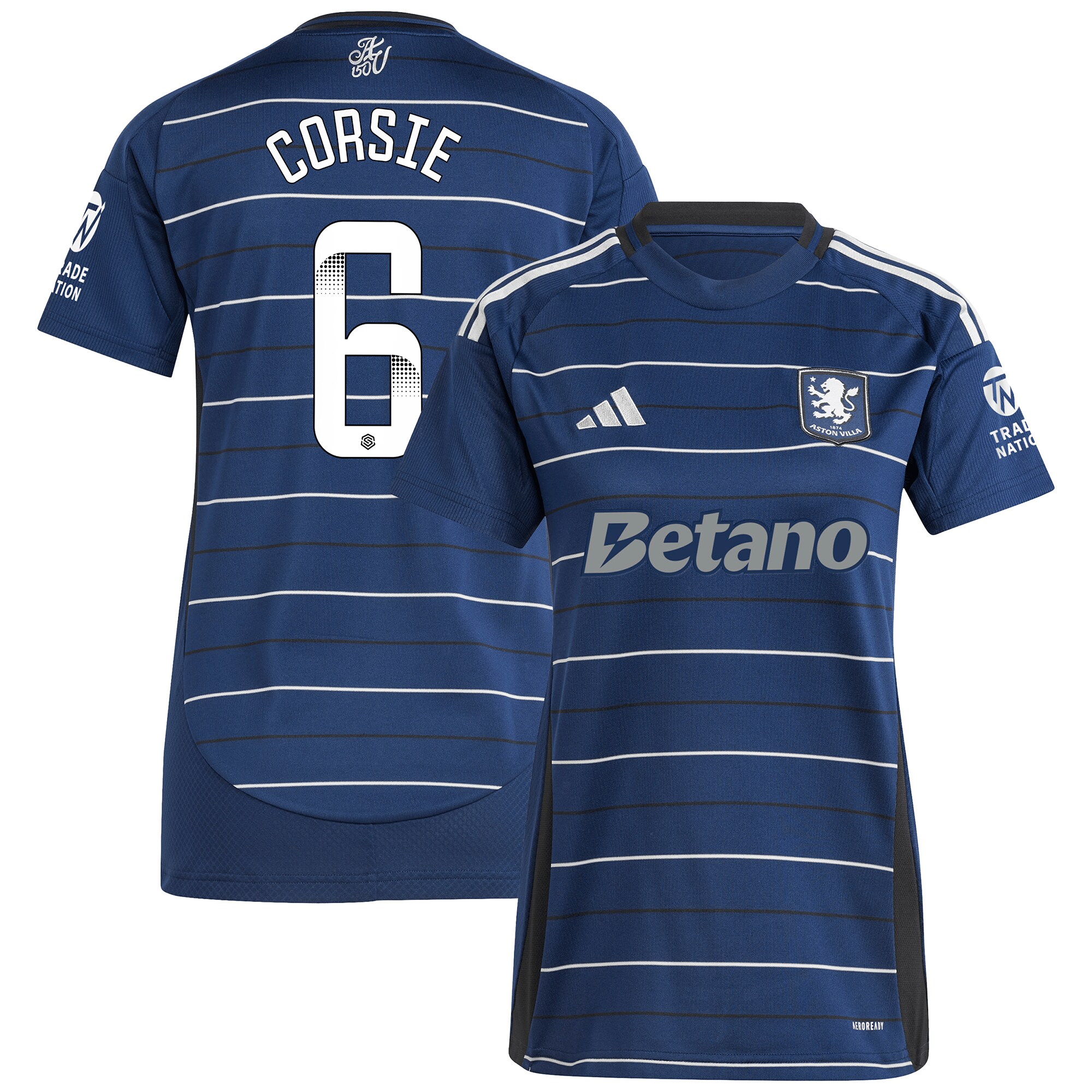 AVFC aston villa wsl adidas third shirt 2024-25 – womens with corsie 6 printing Collection | Official Aston Villa Kits and Apparel