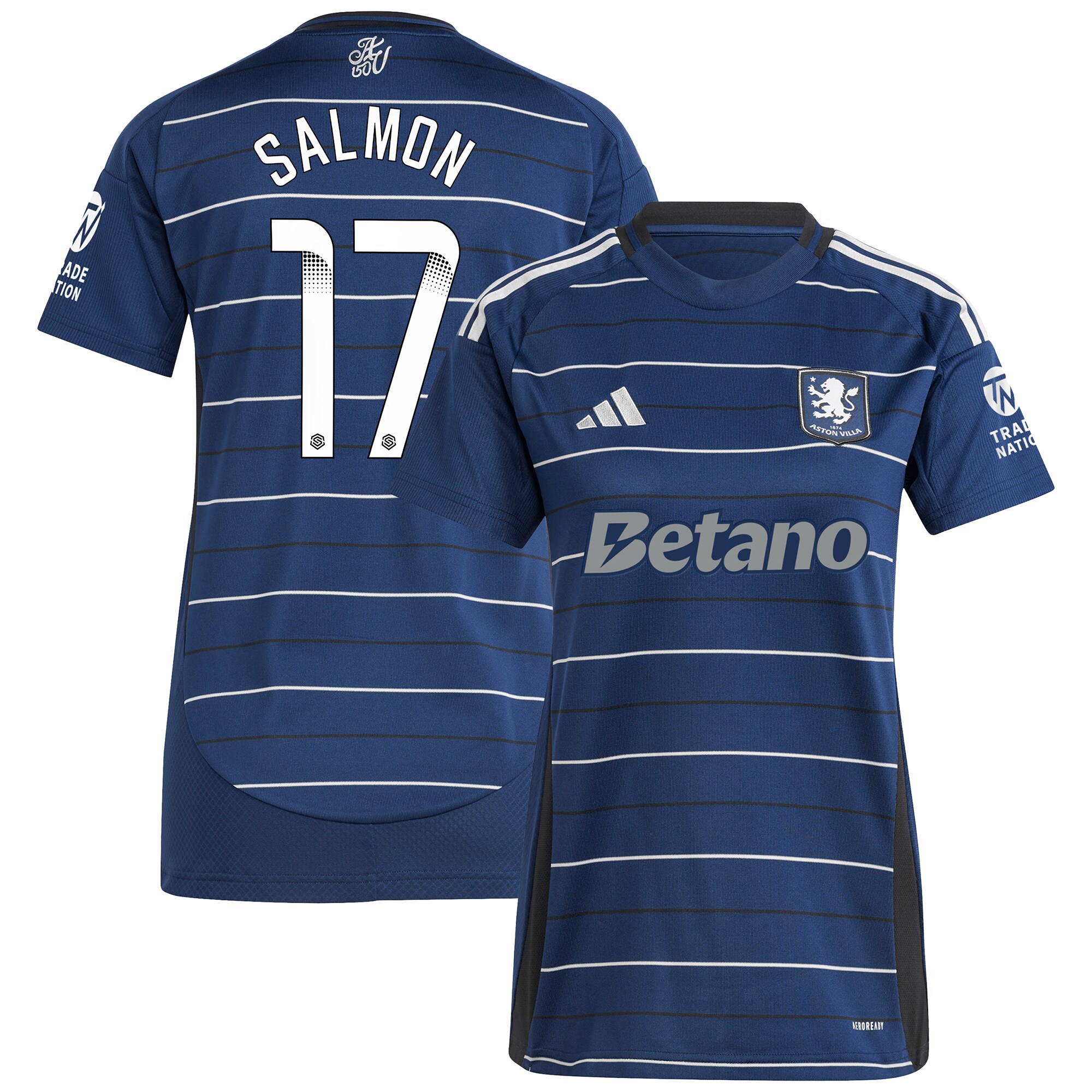 AVFC aston villa wsl adidas third shirt 2024-25 – womens with salmon 17 printing Collection | Official Aston Villa Kits and Apparel