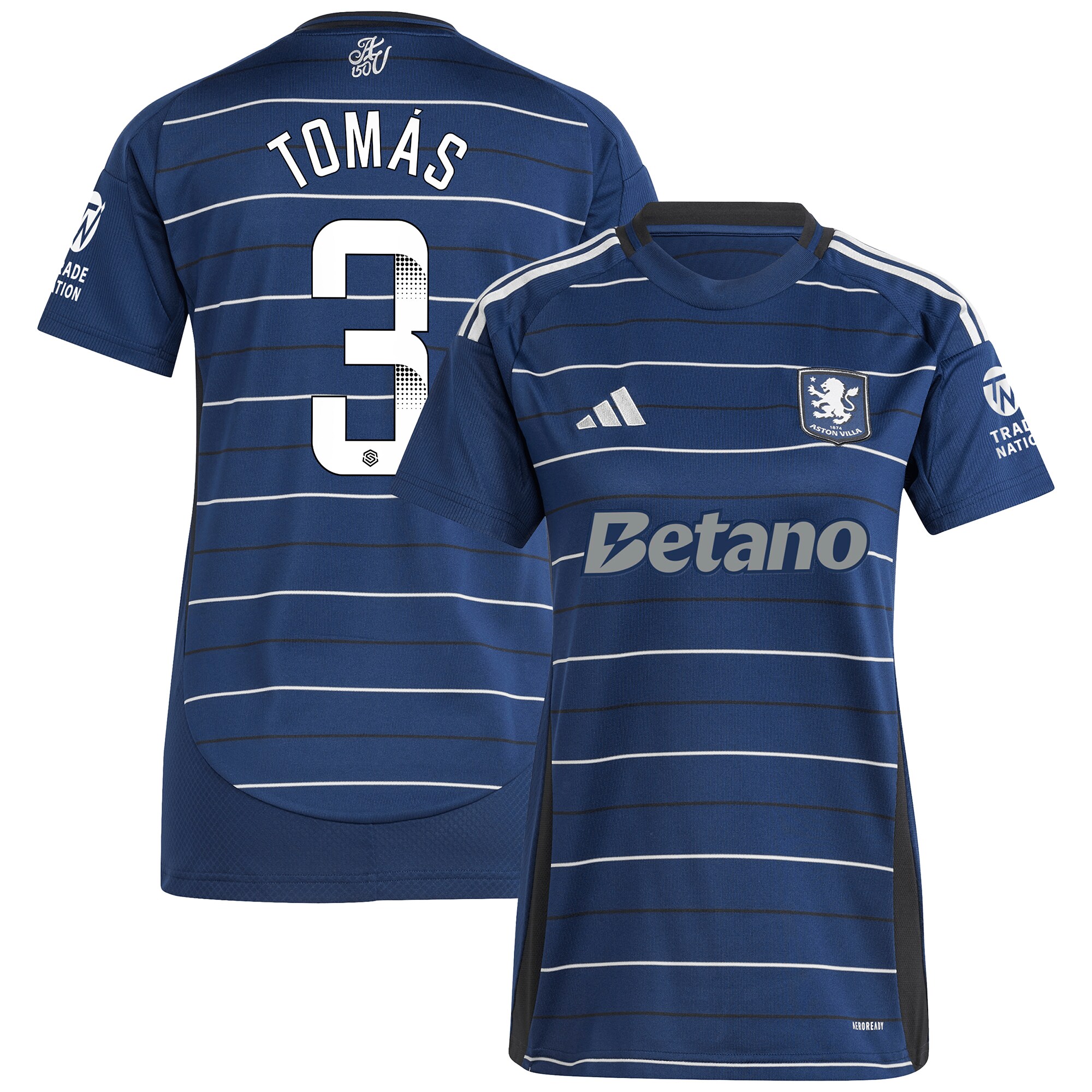 AVFC aston villa wsl adidas third shirt 2024-25 – womens with tomás 3 printing Collection | Official Aston Villa Kits and Apparel