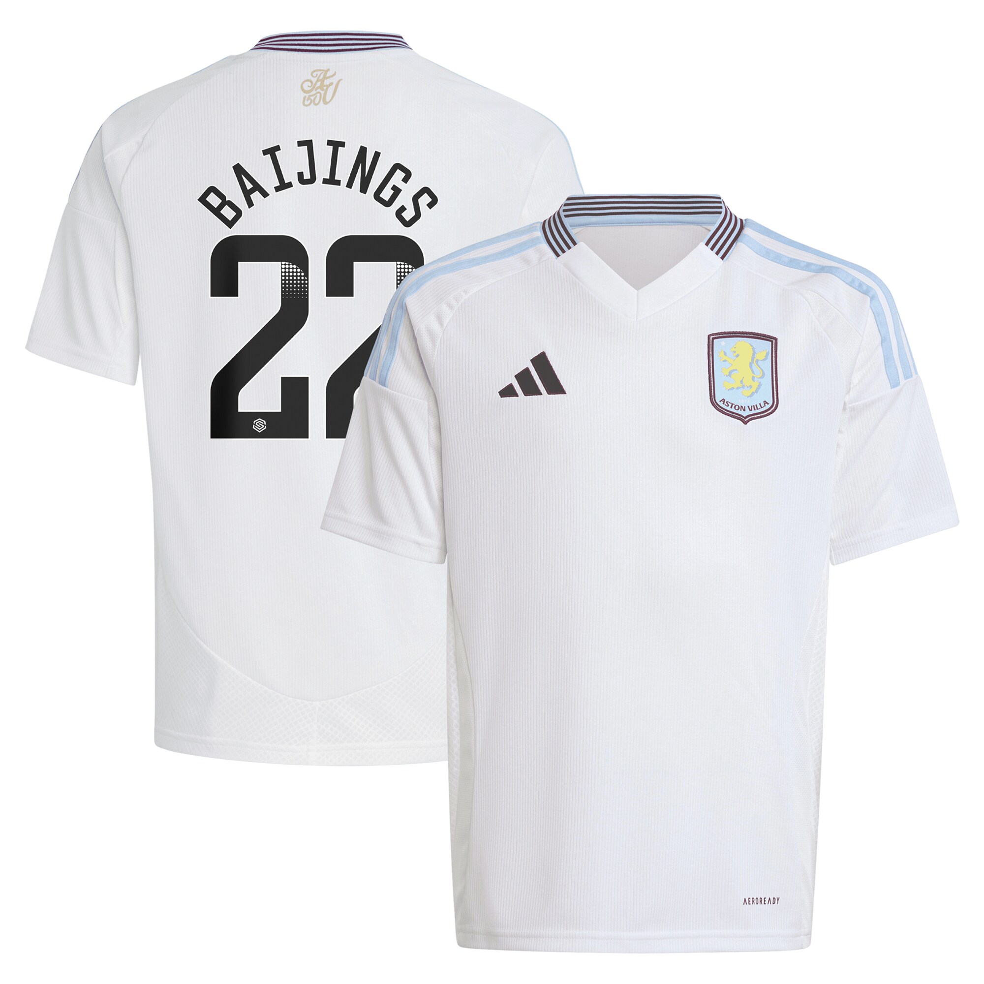 AVFC aston villa wsl away shirt 2024-25 – kids with baijings 22 printing Collection | Official Aston Villa Kits and Apparel