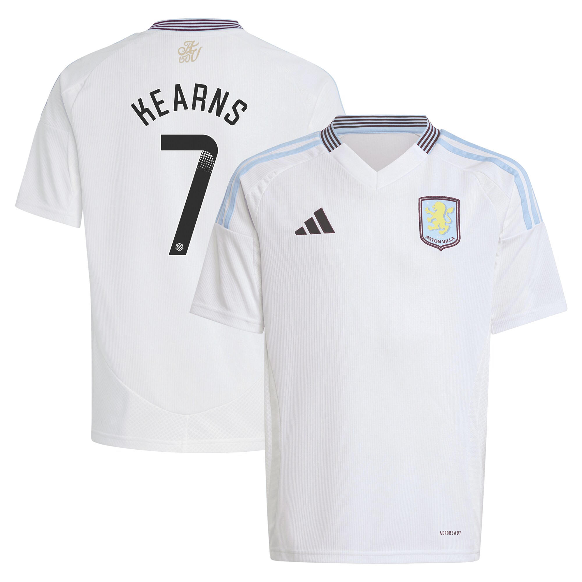 AVFC aston villa wsl away shirt 2024-25 – kids with kearns 7 printing Collection | Official Aston Villa Kits and Apparel