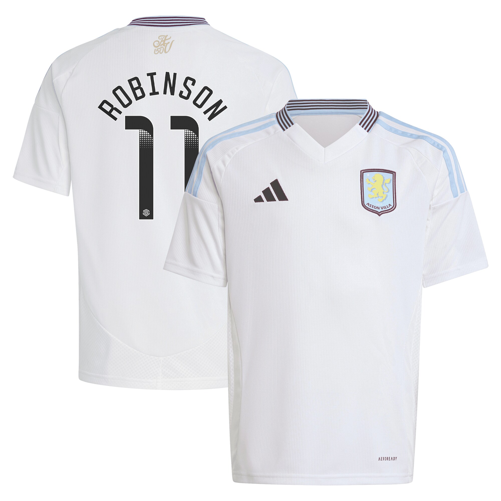AVFC aston villa wsl away shirt 2024-25 – kids with robinson 11 printing Collection | Official Aston Villa Kits and Apparel