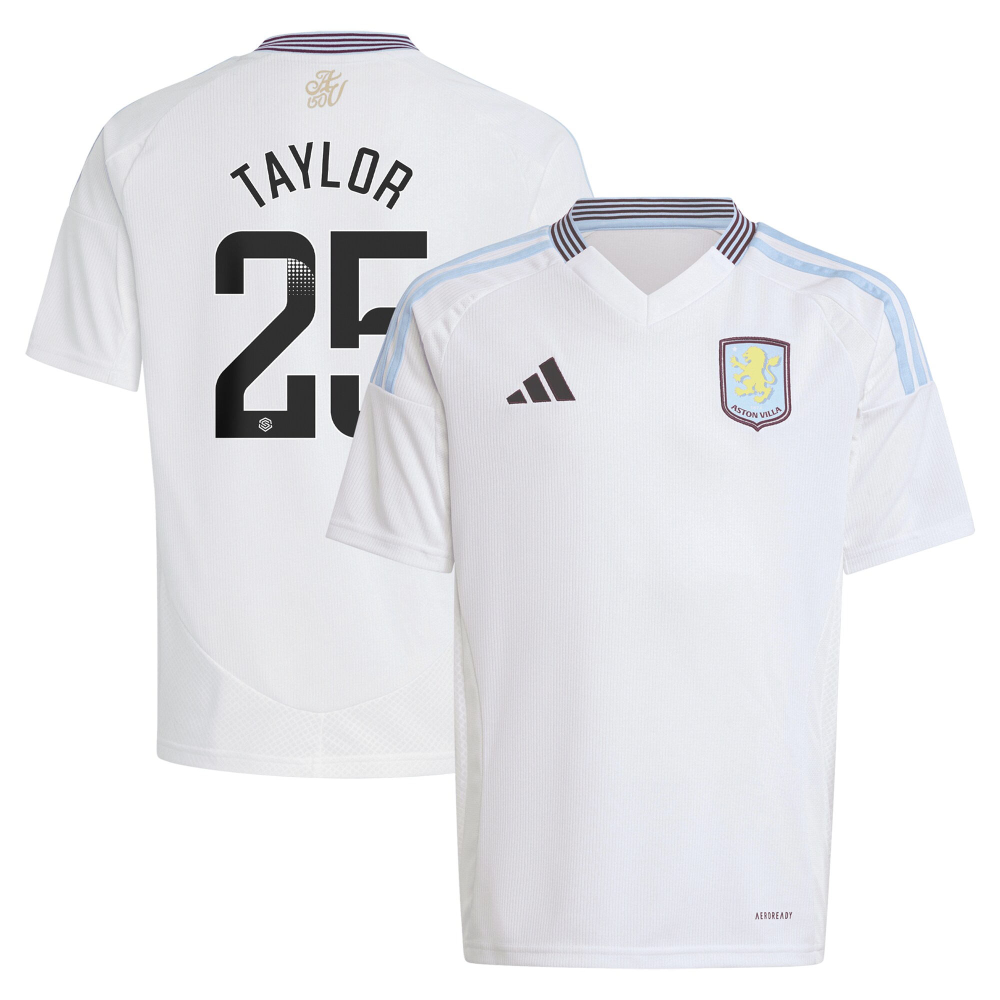 AVFC aston villa wsl away shirt 2024-25 – kids with taylor 25 printing Collection | Official Aston Villa Kits and Apparel