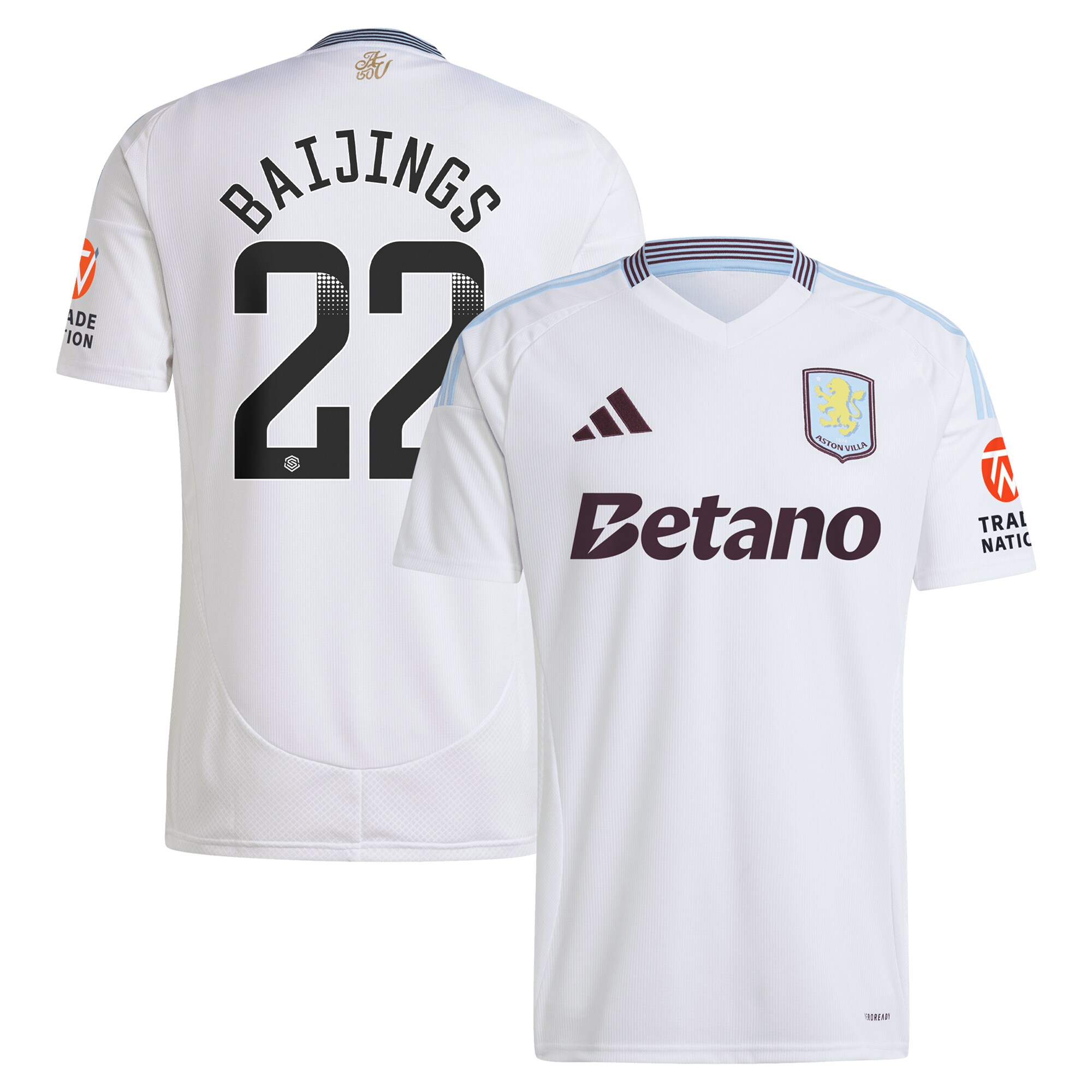 AVFC aston villa wsl away shirt 2024-25 with baijings 22 printing Collection | Official Aston Villa Kits and Apparel