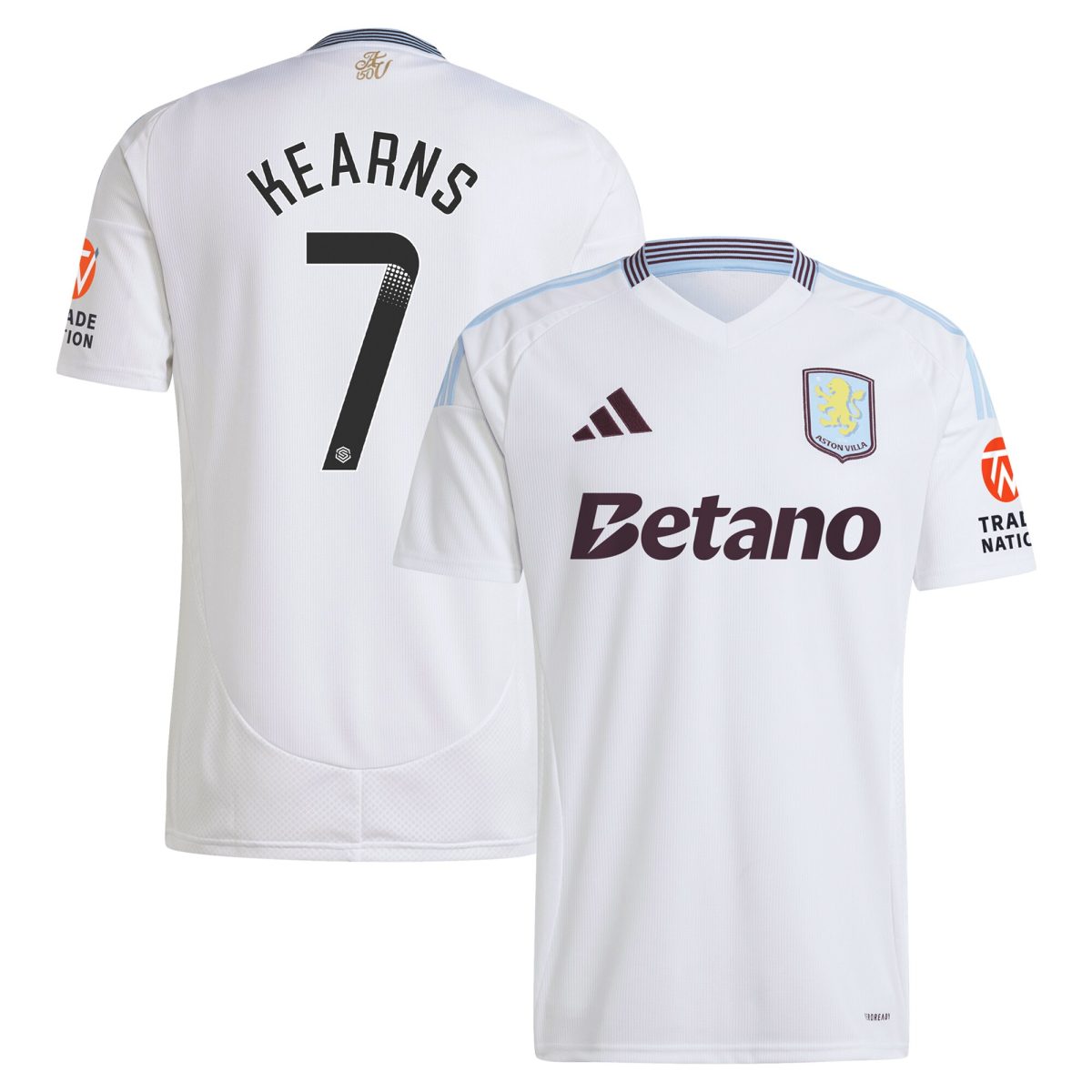 AVFC aston villa wsl away shirt 2024-25 with kearns 7 printing Collection | Official Aston Villa Kits and Apparel