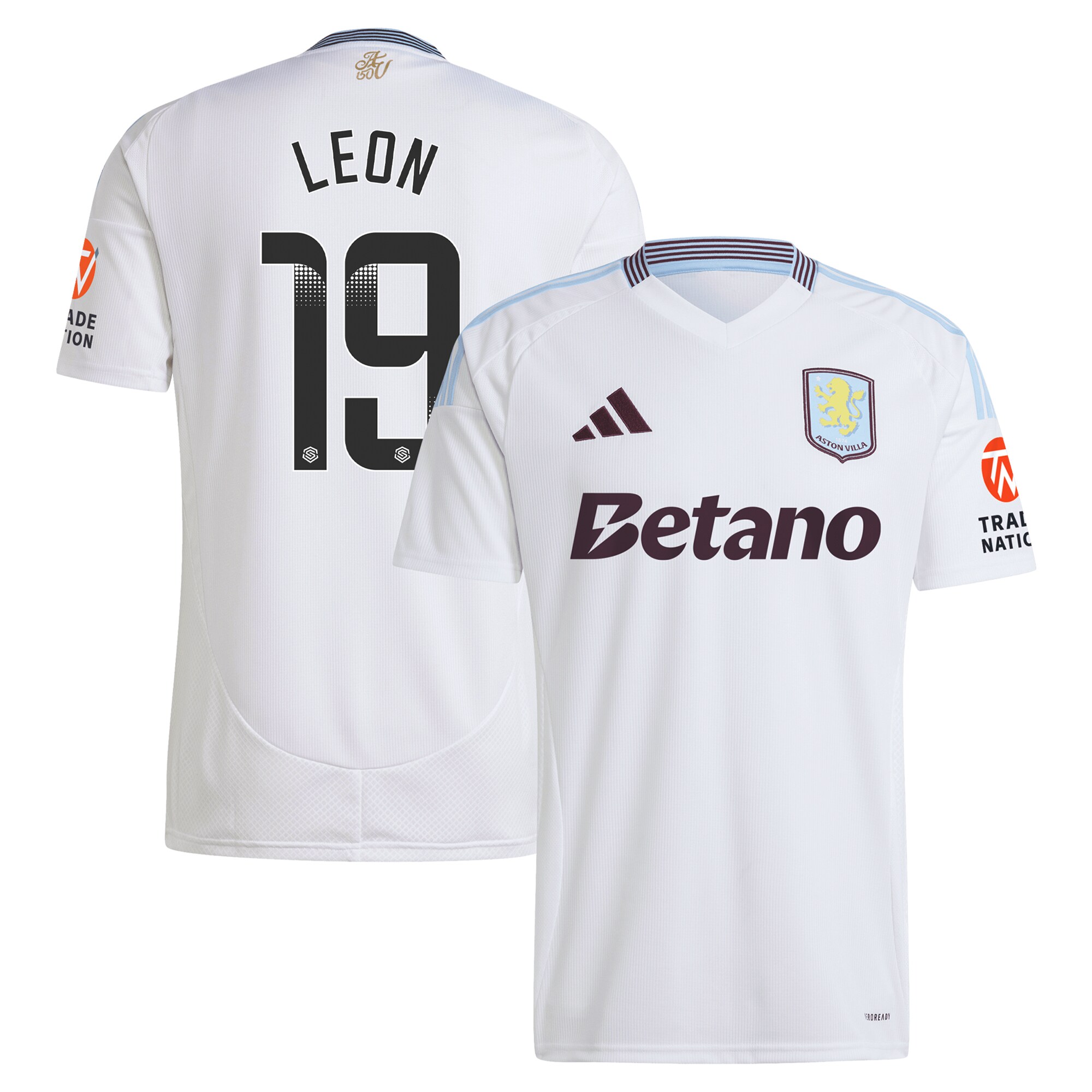 AVFC aston villa wsl away shirt 2024-25 with leon 19 printing Collection | Official Aston Villa Kits and Apparel