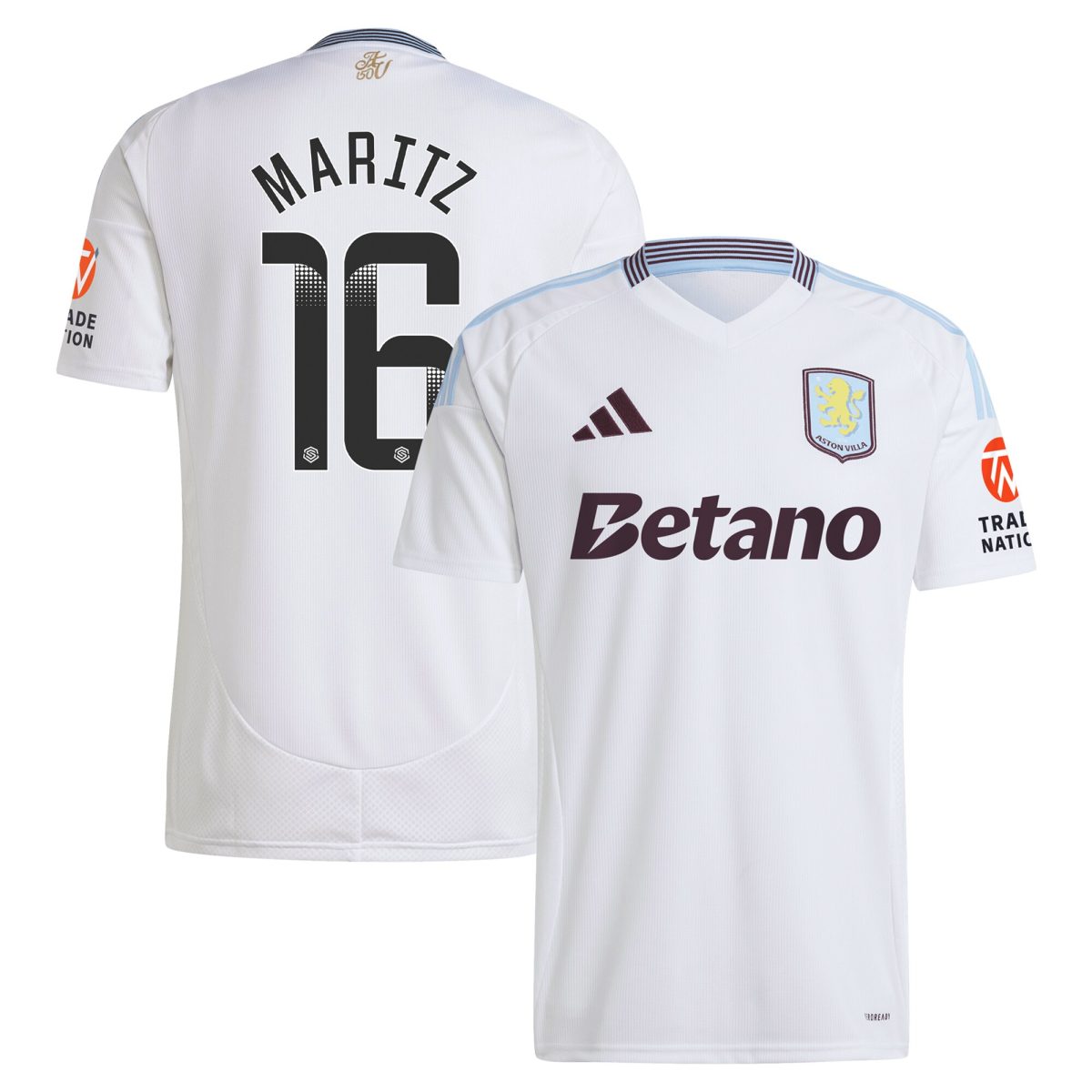 AVFC aston villa wsl away shirt 2024-25 with maritz 16 printing Collection | Official Aston Villa Kits and Apparel