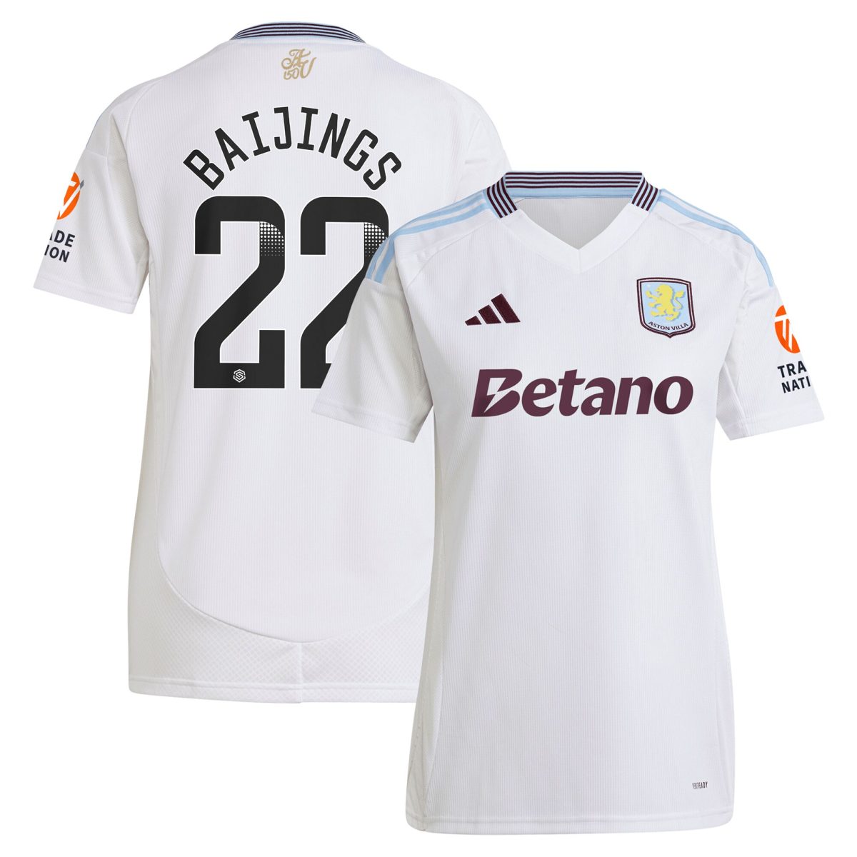 AVFC aston villa wsl away shirt 2024-25 – womens with baijings 22 printing Collection | Official Aston Villa Kits and Apparel