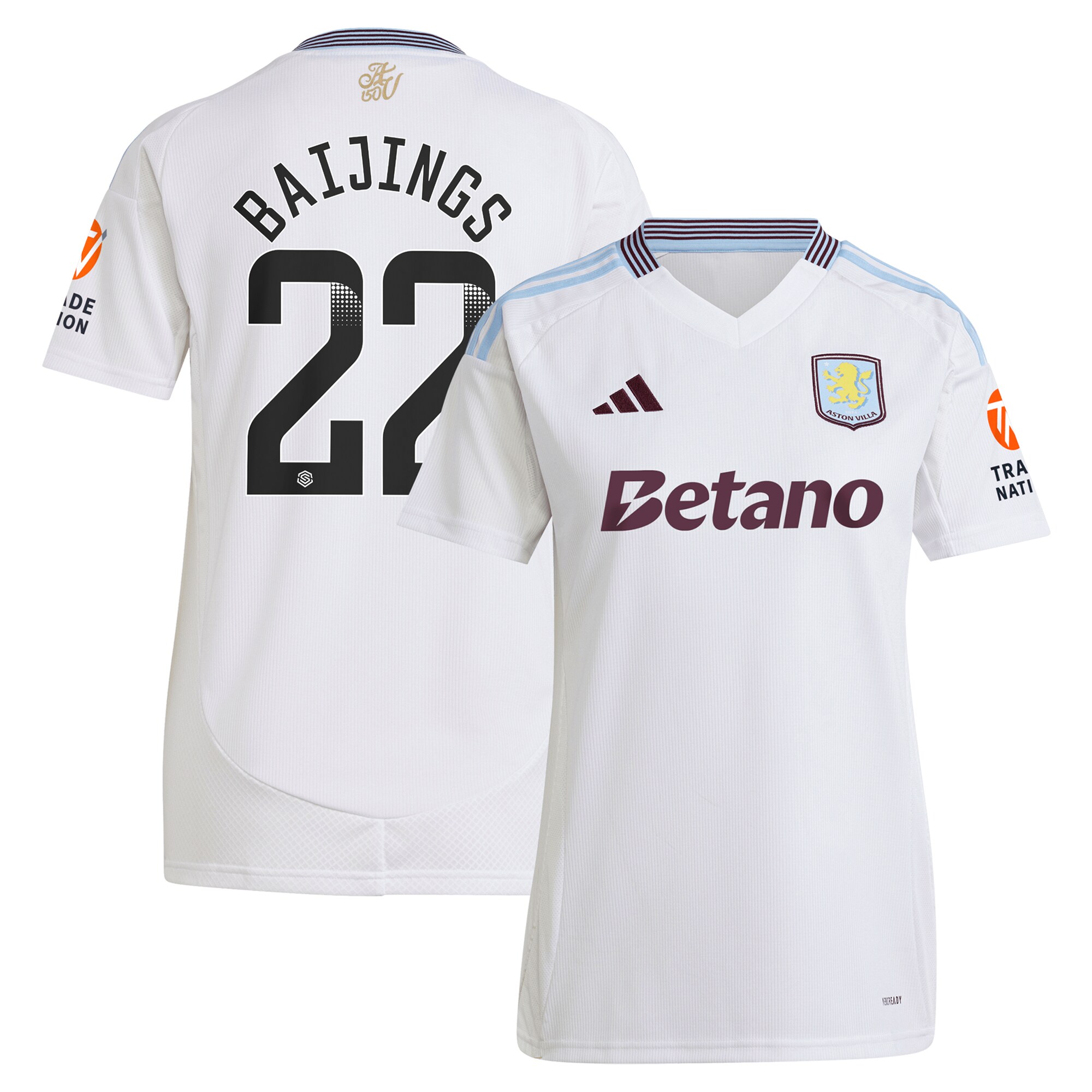 AVFC aston villa wsl away shirt 2024-25 – womens with baijings 22 printing Collection | Official Aston Villa Kits and Apparel