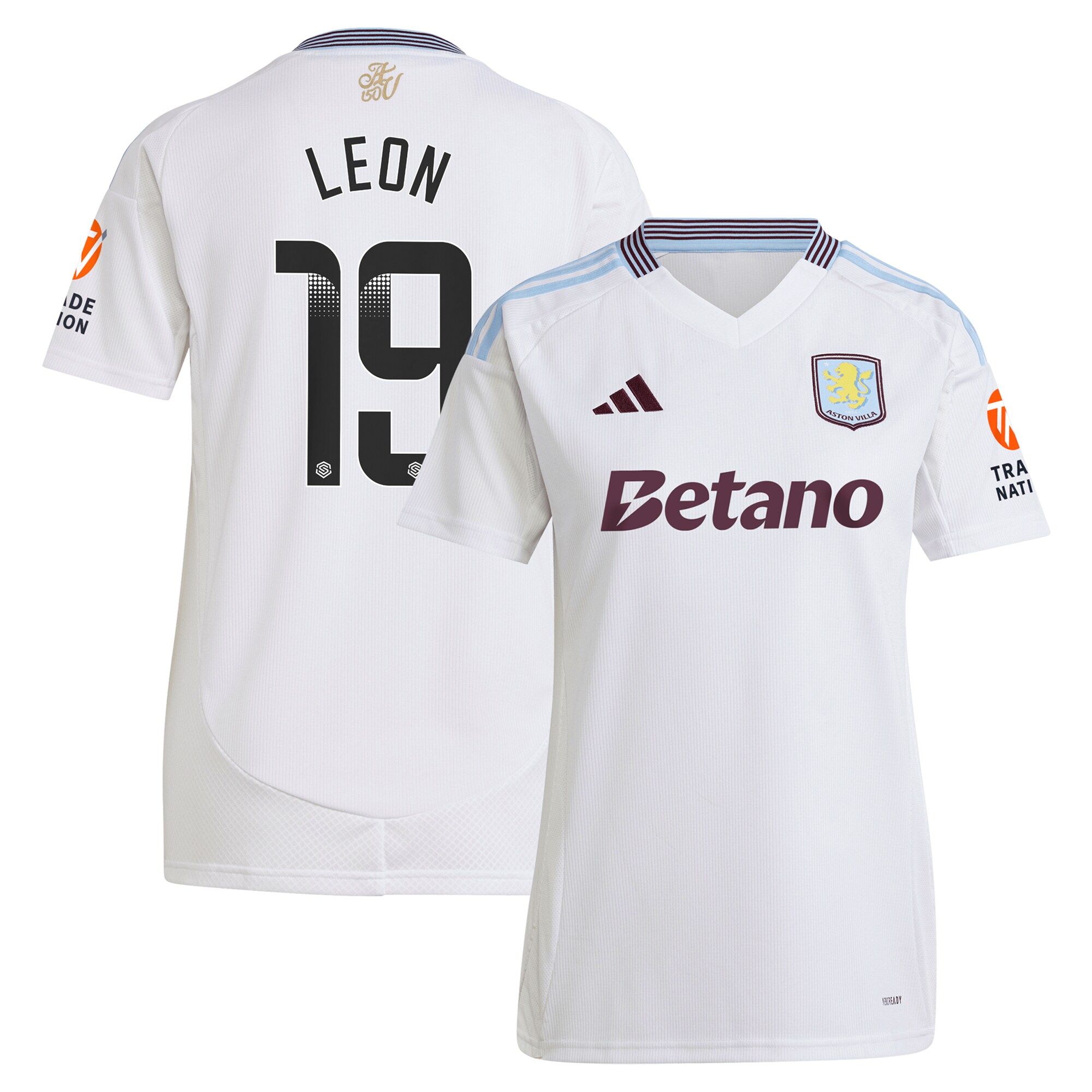AVFC aston villa wsl away shirt 2024-25 – womens with leon 19 printing Collection | Official Aston Villa Kits and Apparel