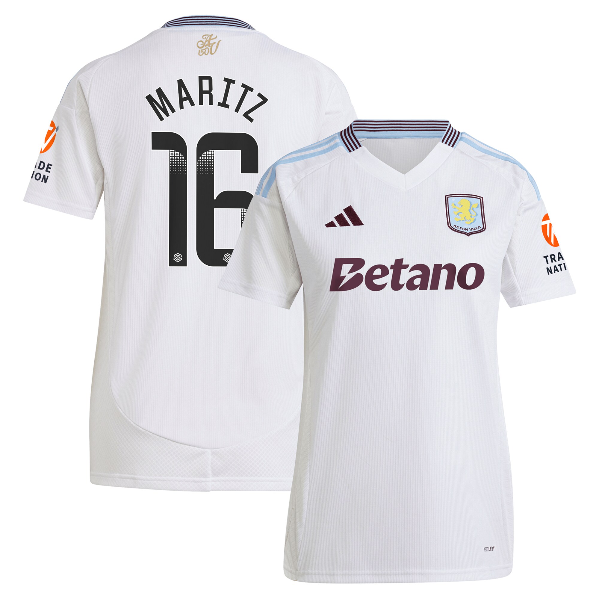 AVFC aston villa wsl away shirt 2024-25 – womens with maritz 16 printing Collection | Official Aston Villa Kits and Apparel