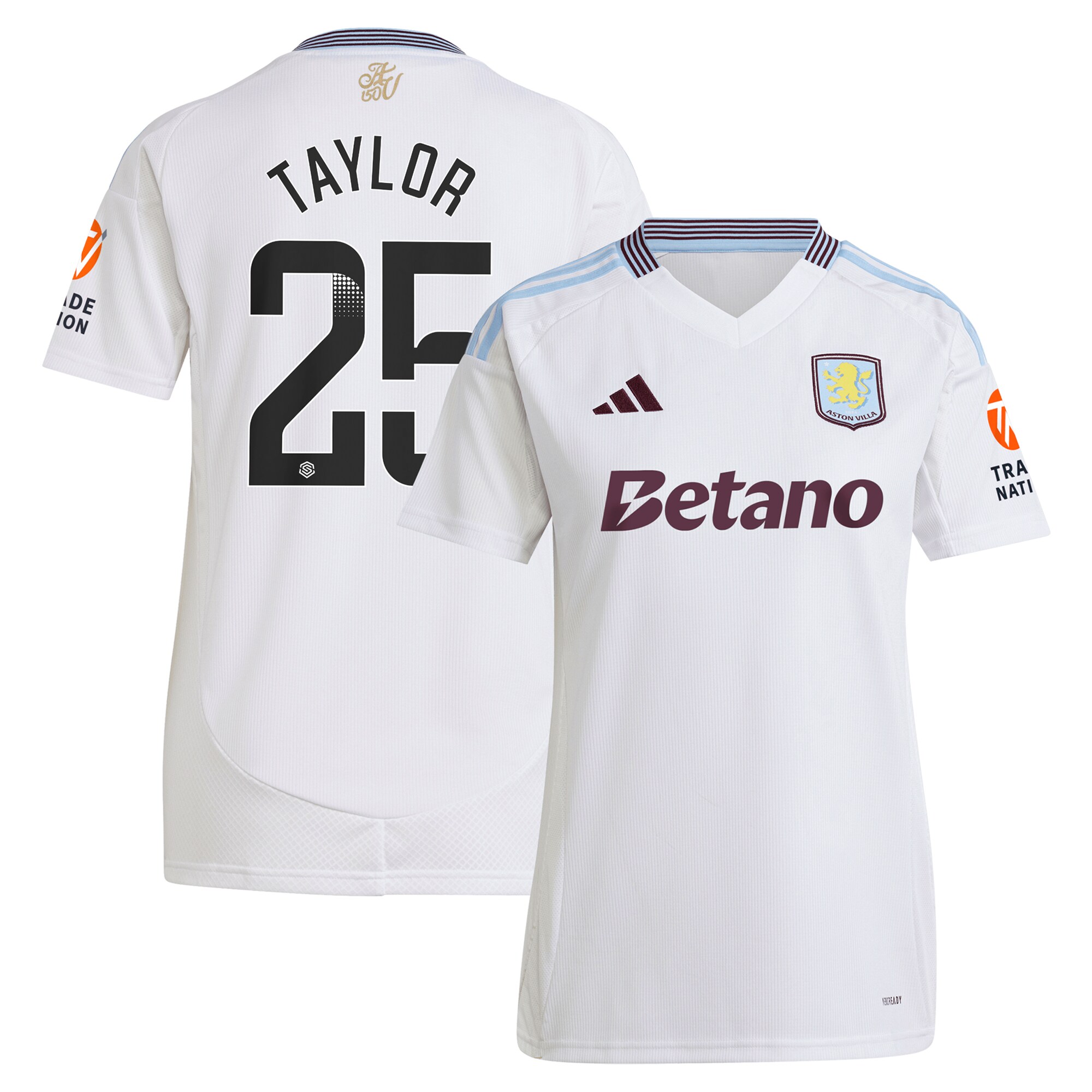 AVFC aston villa wsl away shirt 2024-25 – womens with taylor 25 printing Collection | Official Aston Villa Kits and Apparel
