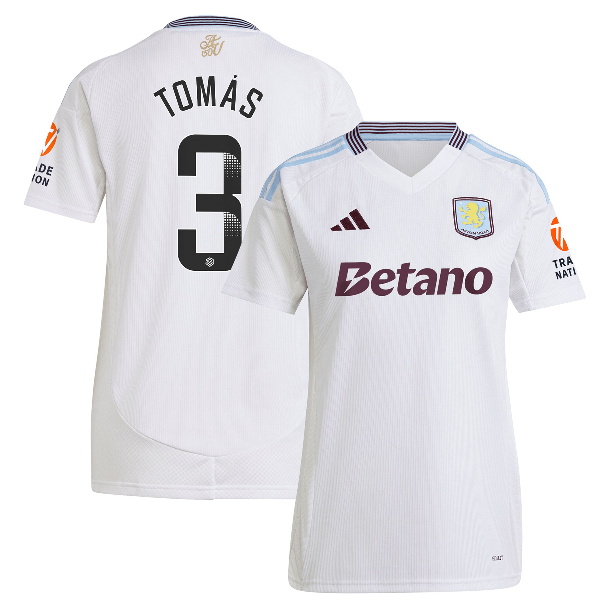AVFC aston villa wsl away shirt 2024-25 – womens with tomás 3 printing Collection | Official Aston Villa Kits and Apparel